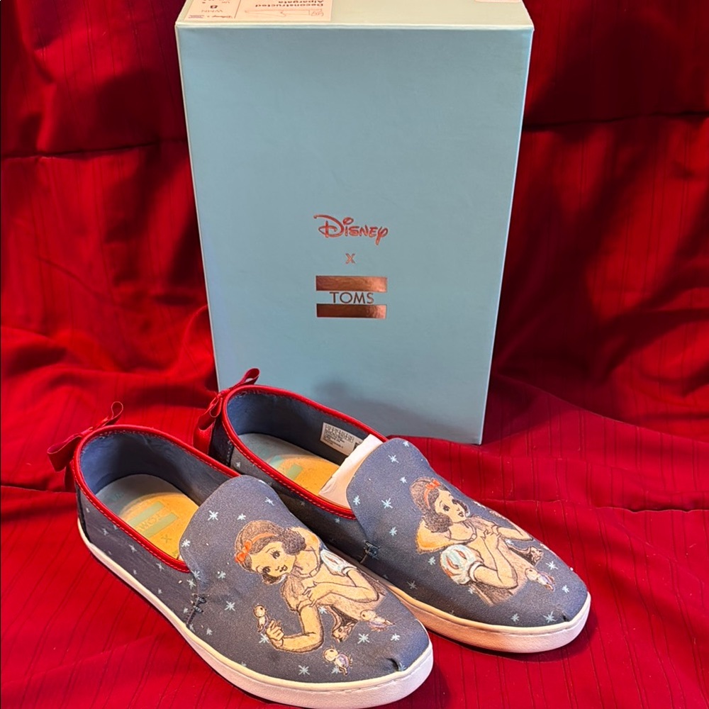 Toms Disney Snow White Slip-Ons - Navy and Red